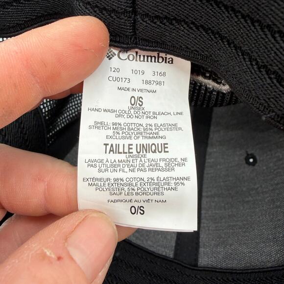 NEW Columbia PFG Flex Fit Mesh Fishing Ball Cap Black OSFM Flag Graphic - Picture 2 of 9